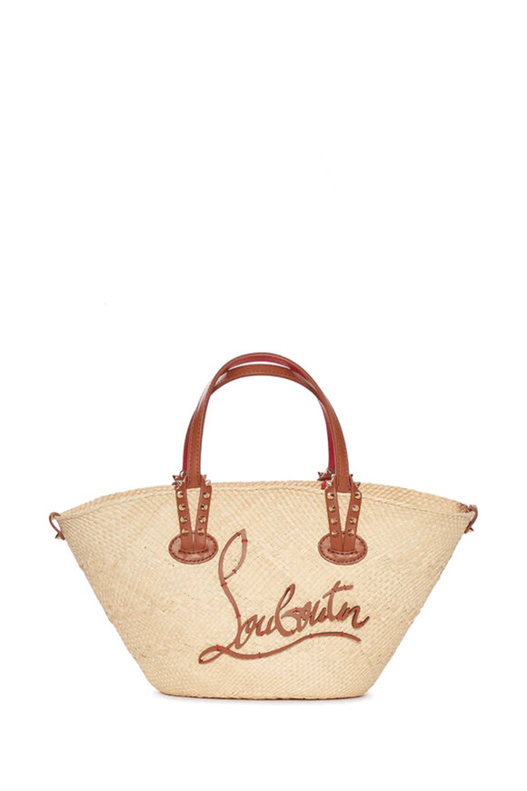 Christian Louboutin Mini Cabata Cuoio Raffia Basket Tote