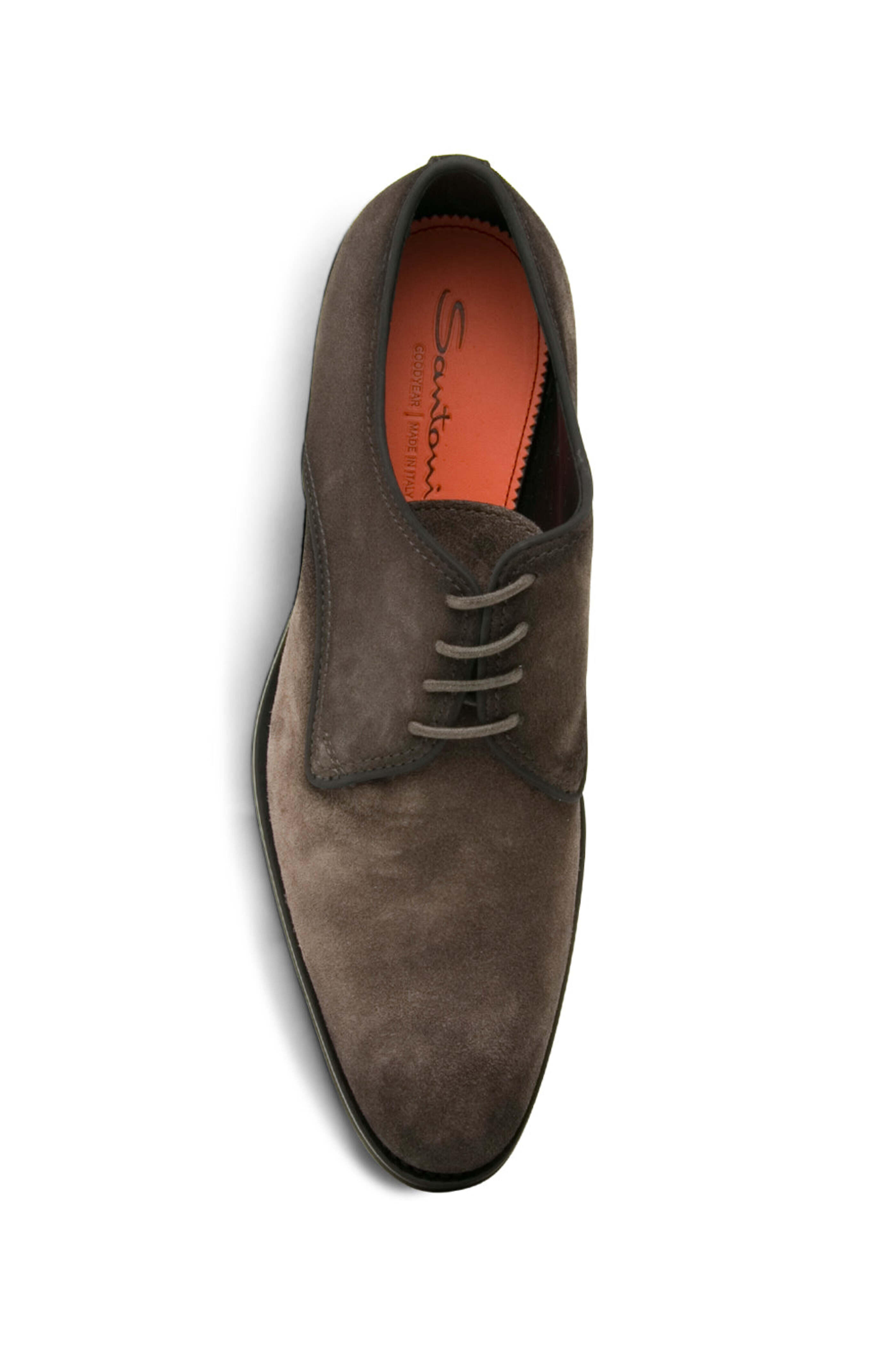 Santoni - Suede Derby in Charcoal