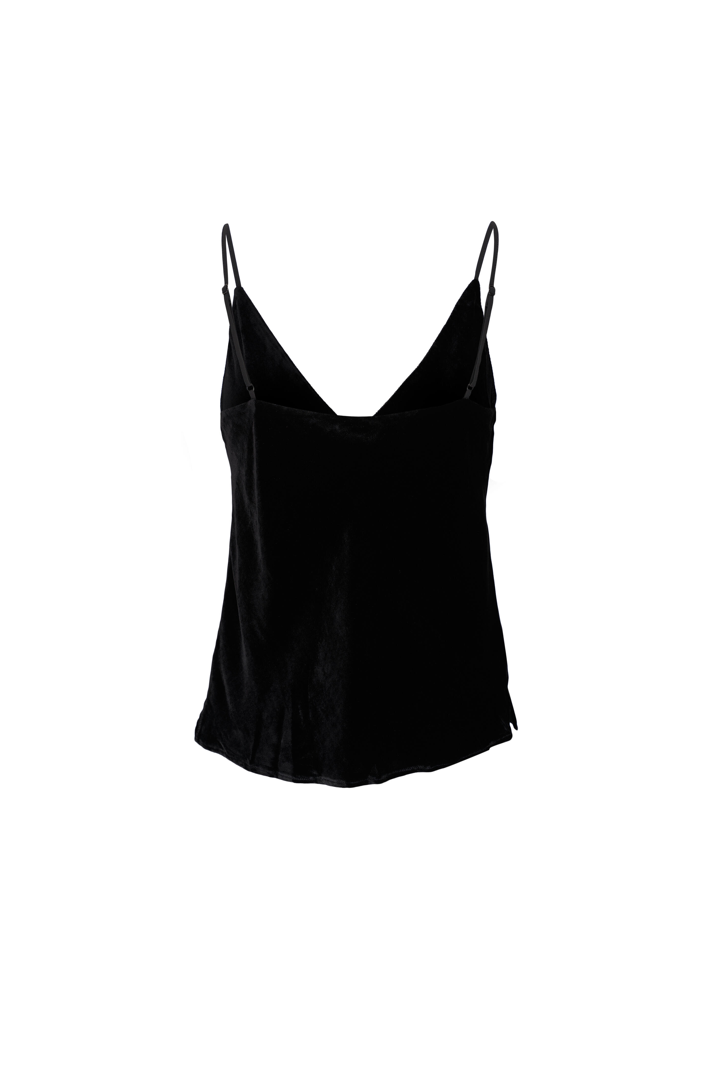 L'Agence - Gabriella Black Velvet V-neck Cami | Mitchell Stores