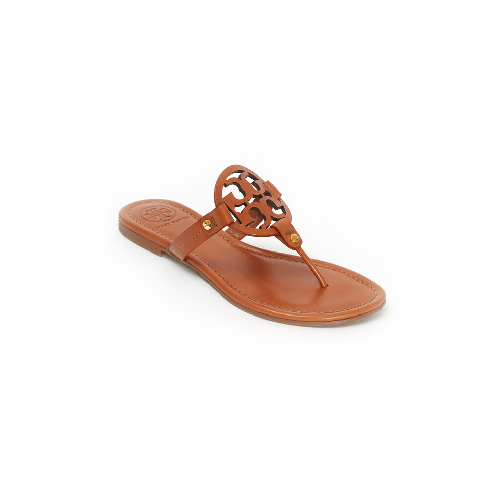 Tory Burch★関税込み Logo Leather Toe-Post Sandals Tory Burch Miller Leather Logo Wedge Thong Sandals | Neiman