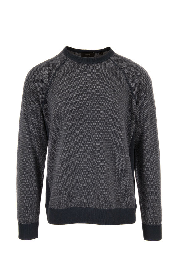 Vince - Evergreen Birdseye Wool Blend Crewneck Sweater