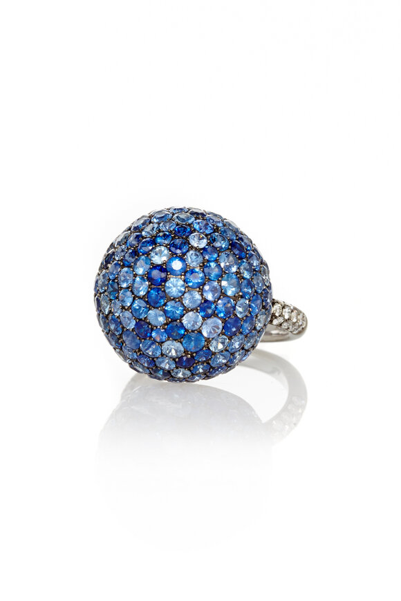 Nam Cho Sapphire & Diamond Ball Cocktail Ring