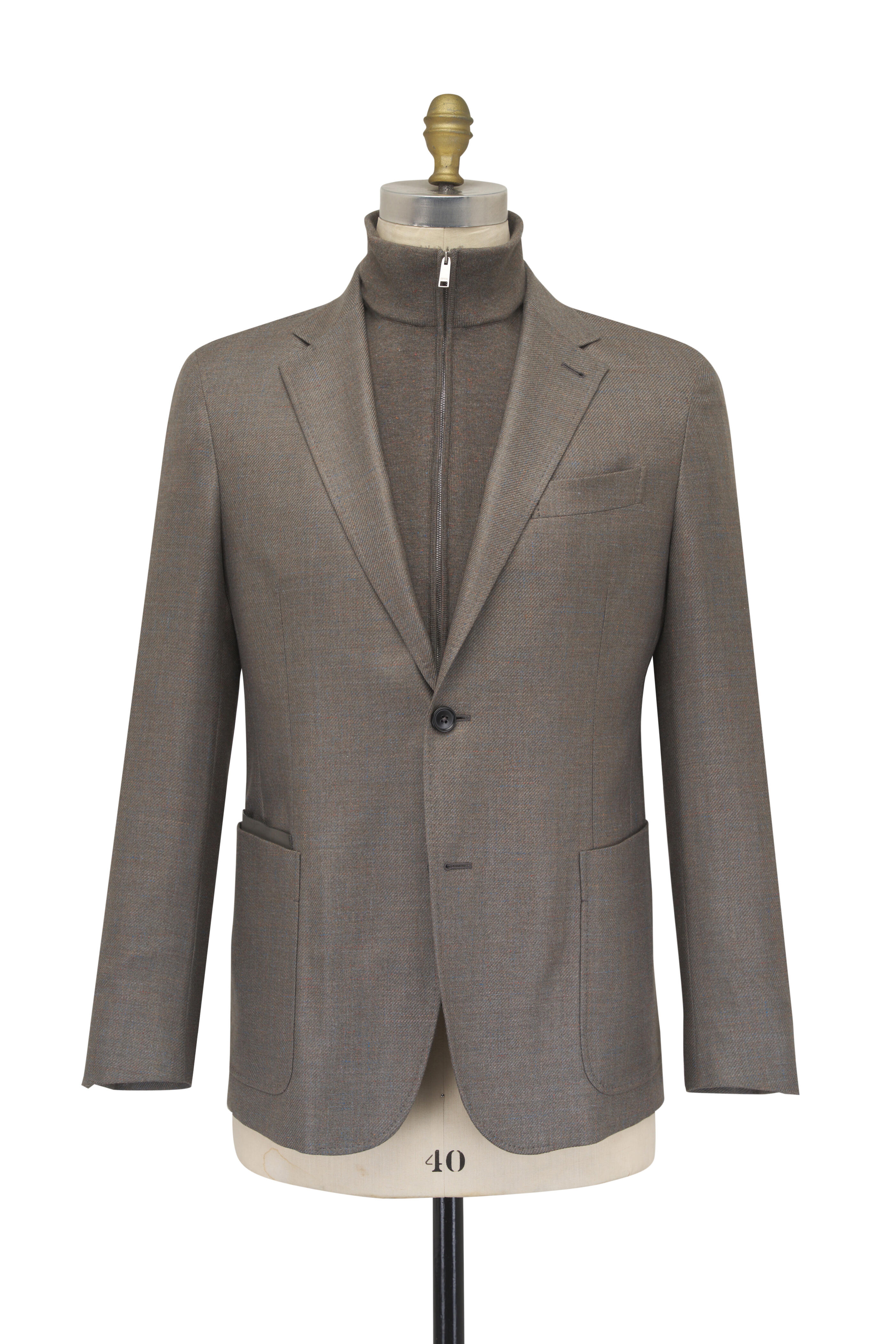 Zegna - Dark Taupe Multi Melange Dickey Sportcoat
