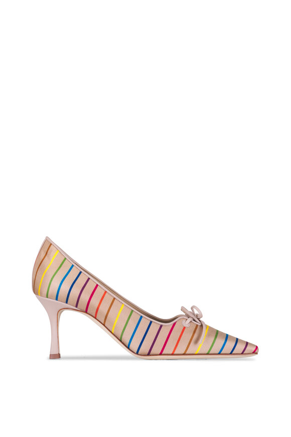 Manolo Blahnik - Zaman Multicolor Stripe Pump, 70mm