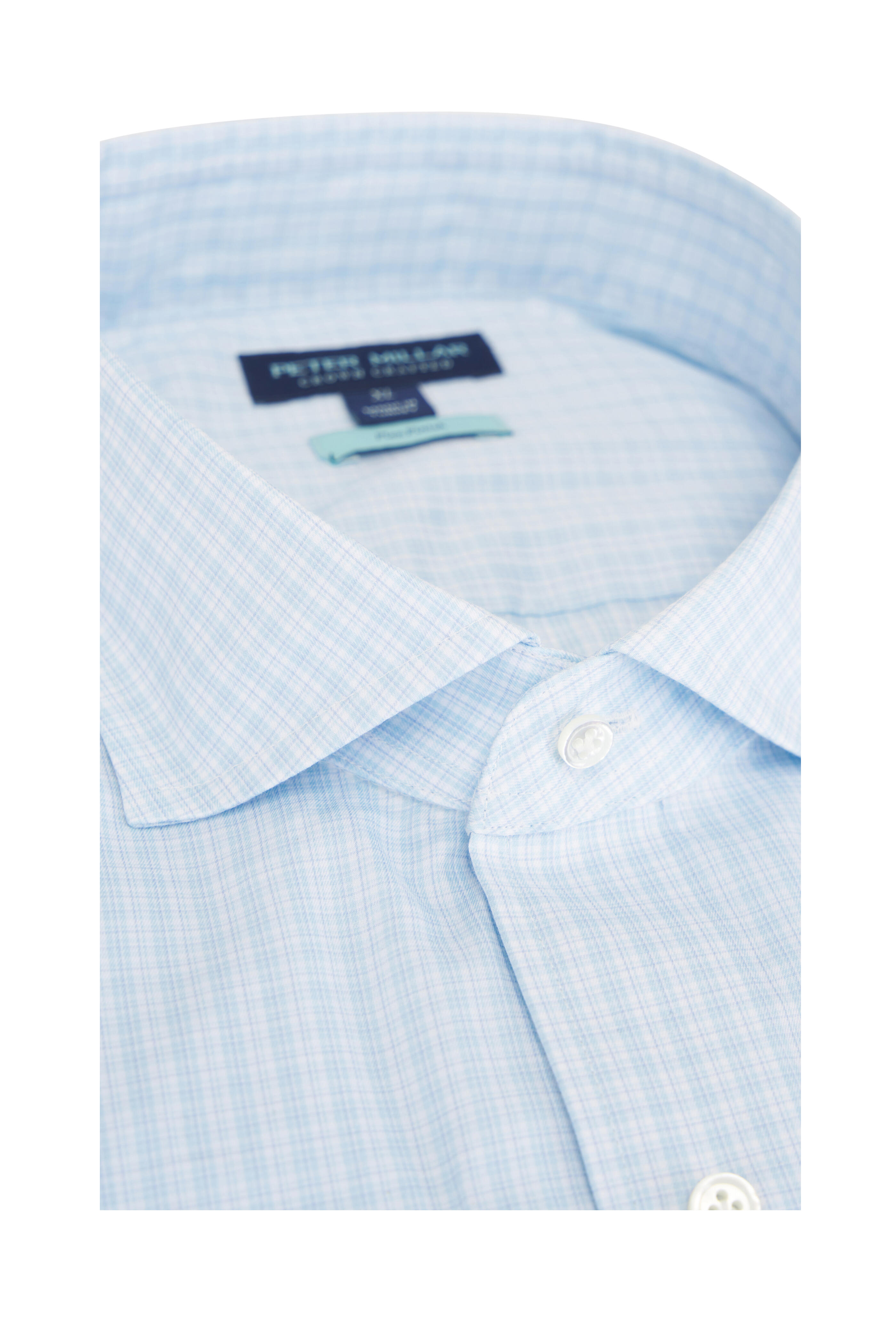 Peter Millar - Dante Blue Frost Check Cotton Sport Shirt - view 4