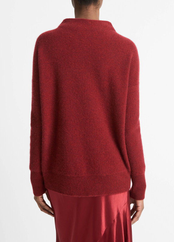 Vince - Heather Ruby Ink Cashmere Funnel Neck Sweater