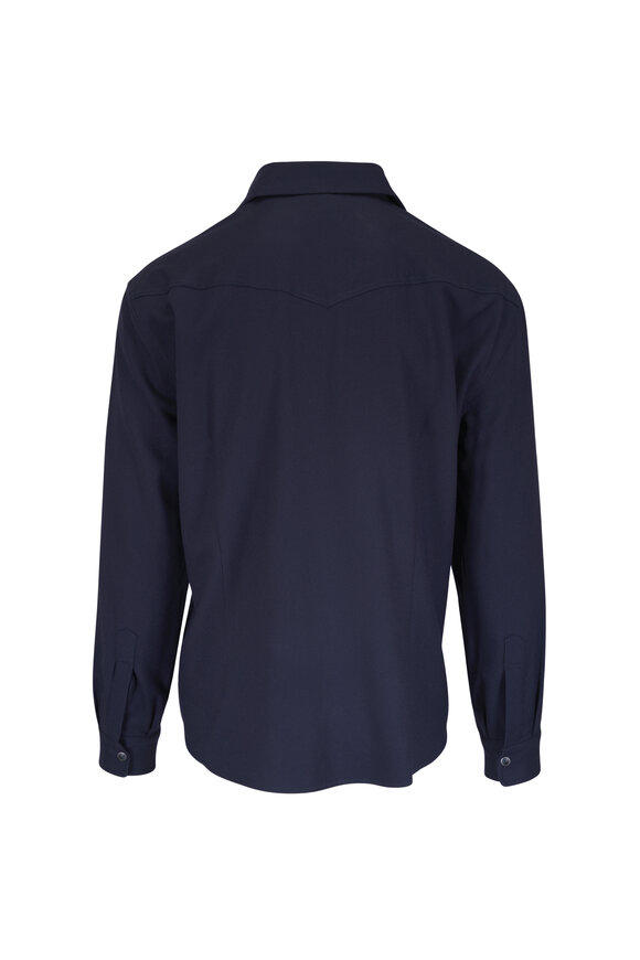 Marco Pescarolo Ribot Navy Wool Overshirt - view 4