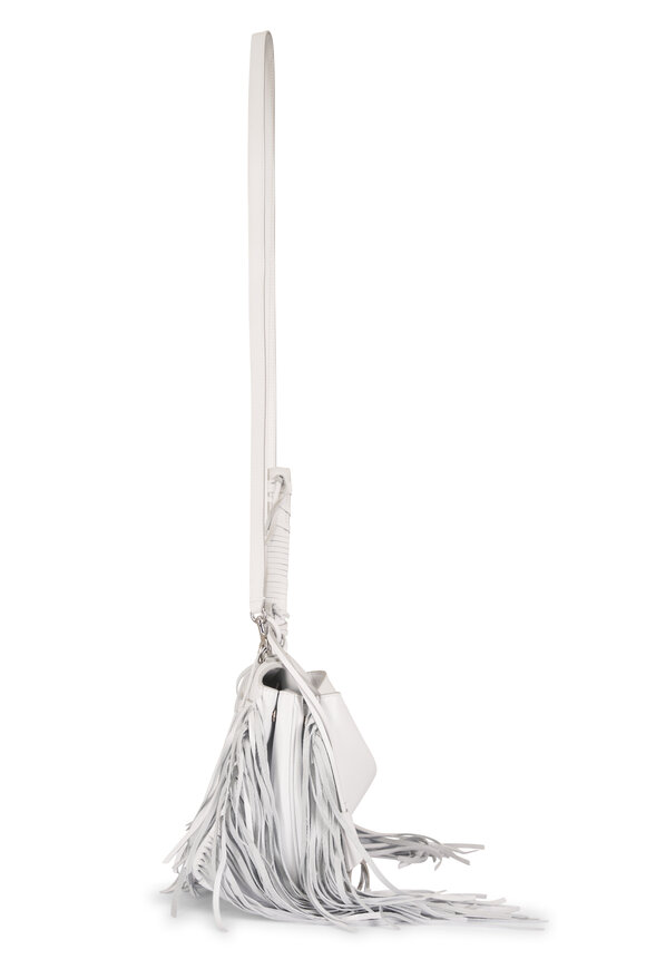 Balenciaga Small Rodeo White Leather Fringe Top Handle Bag - view 5