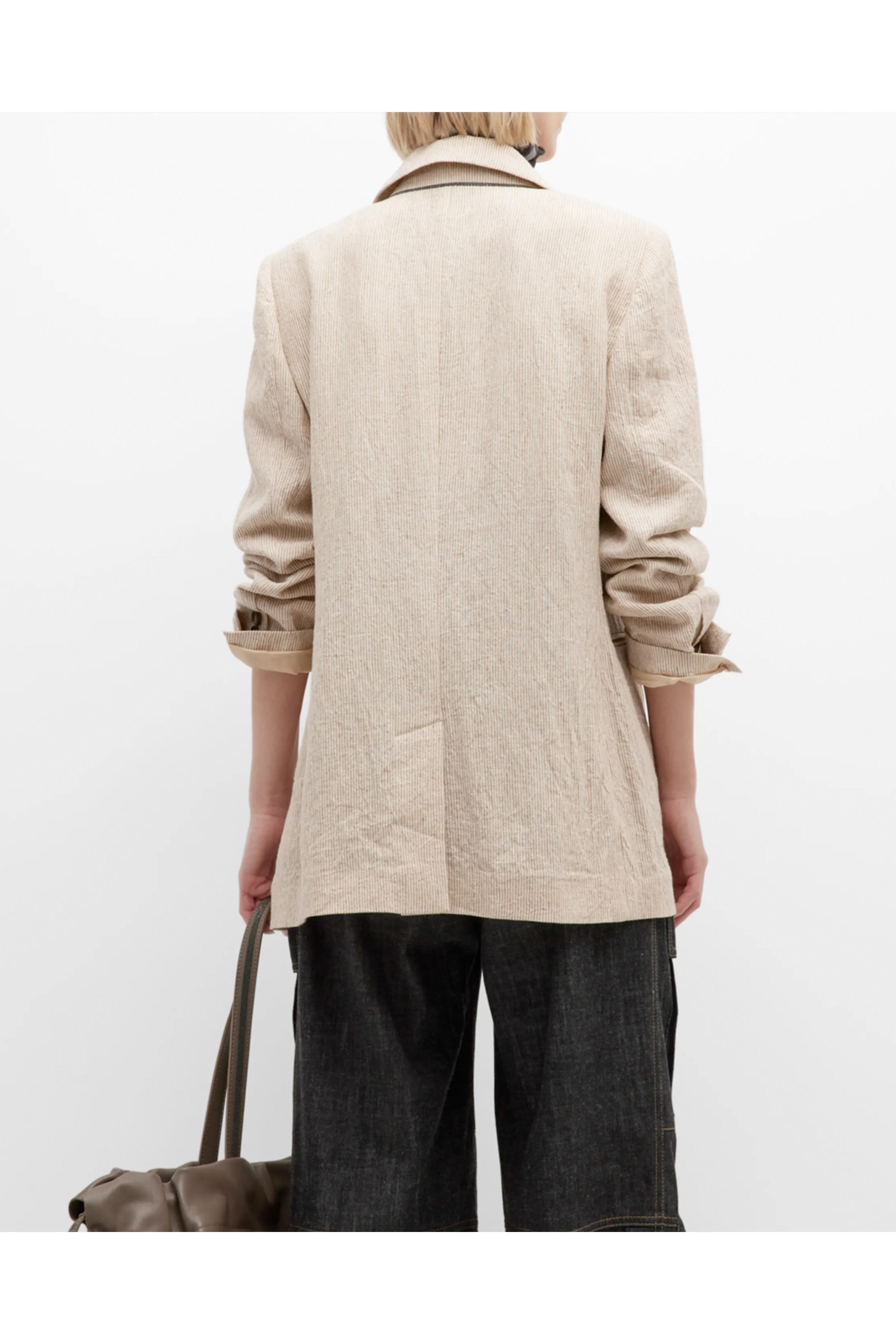 Brunello Cucinelli - Panama Crinkle Linen Prince Of Wales Jacket