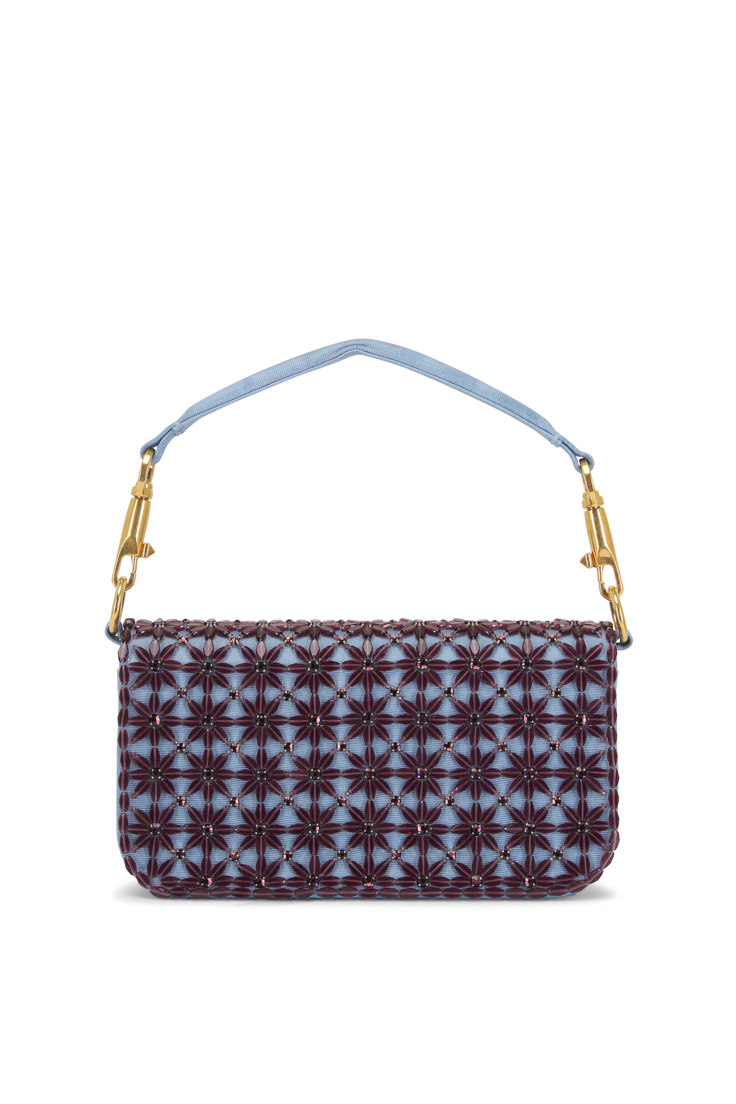 Valentino Garavani - Small Loco Amethyst & Cloudy Blue Embroidered Bag