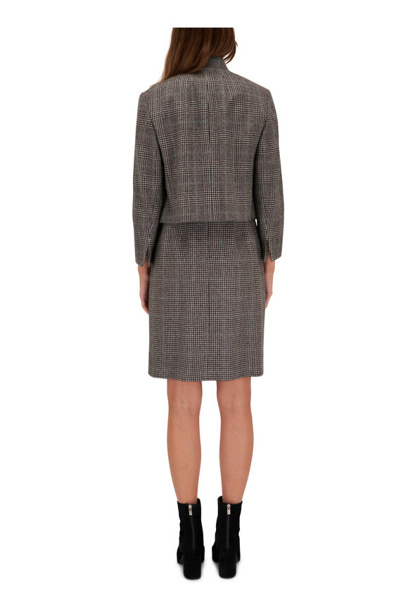 Akris - Gray & Black Cashmere A-Line Dress 