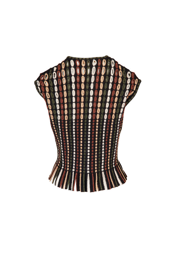 Ulla Johnson Natia Multicolor Shirt Sleeve Knit Top - view 2