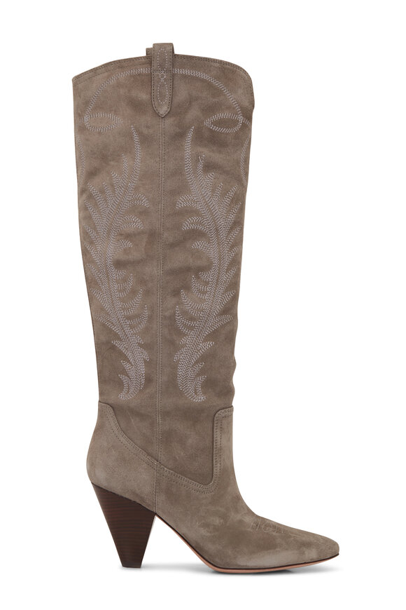 Veronica Beard - Ballan Taupe Suede Tall Western Boot