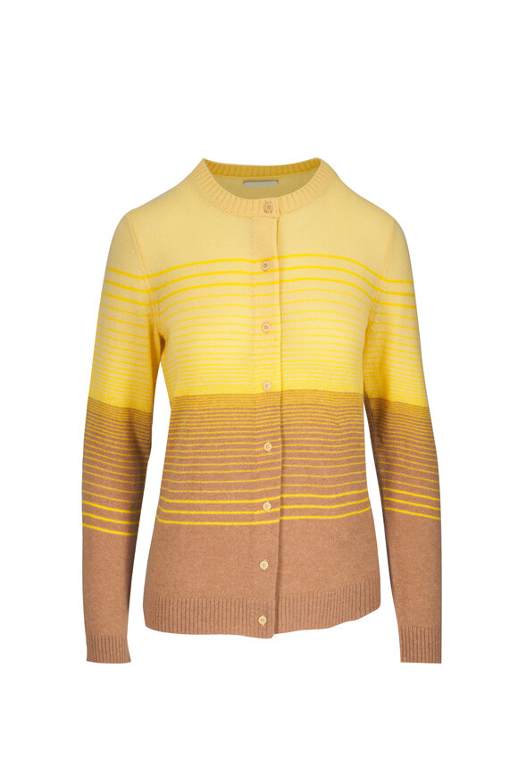 The Elder Statesman Ruth Butter Gradient Cashmere Cardigan