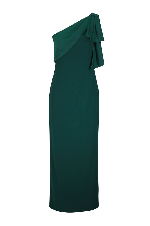Sachin Babi Estrella Forest Green One Shoulder Gown - view 1