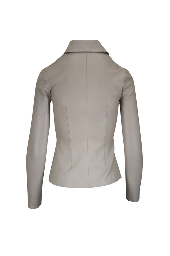 Jitrois Agatha Gray Leather Shirt - view 2