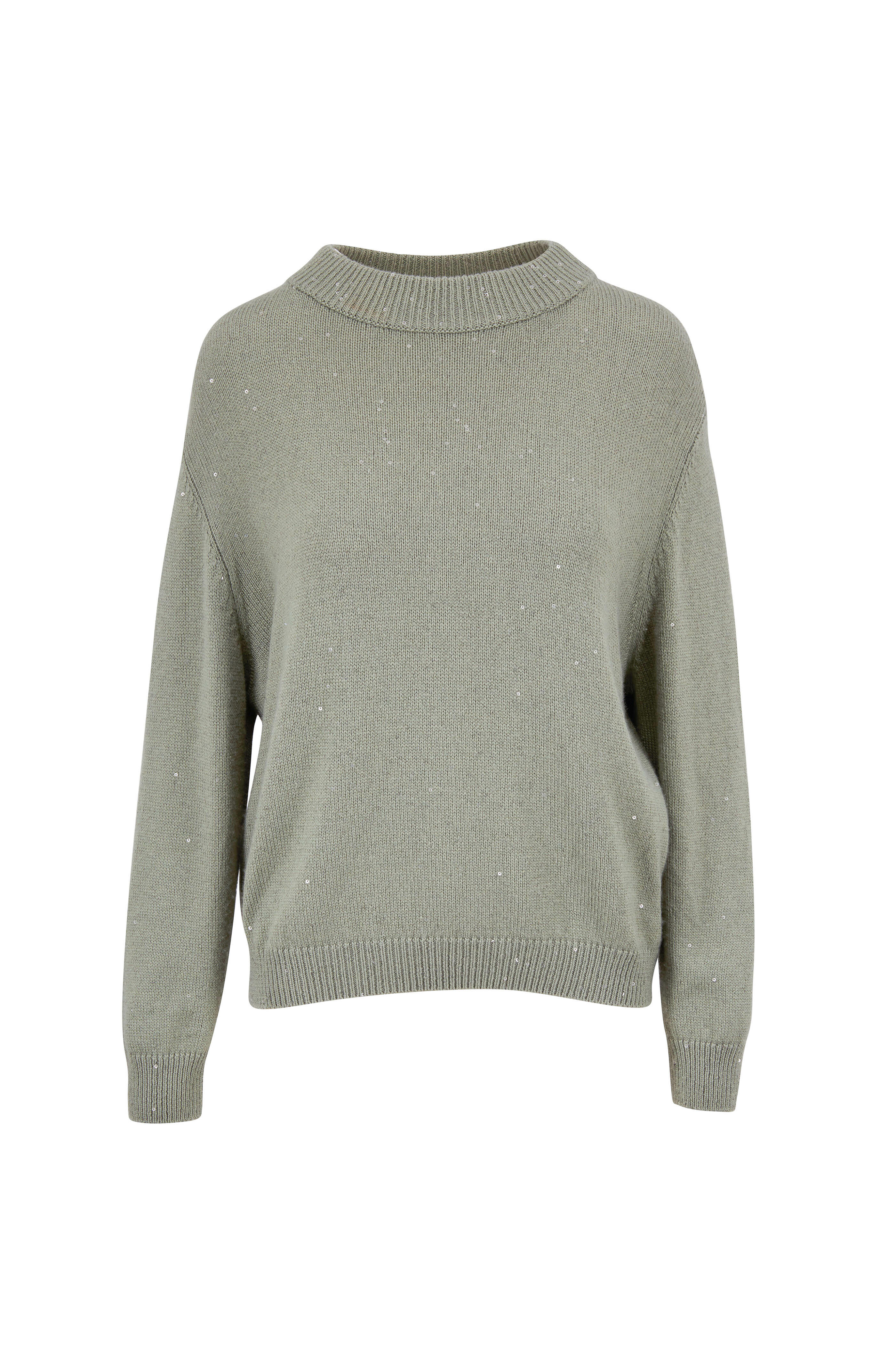 Brunello Cucinelli - Rosemary Cashmere & Silk Paillette Mock Sweater