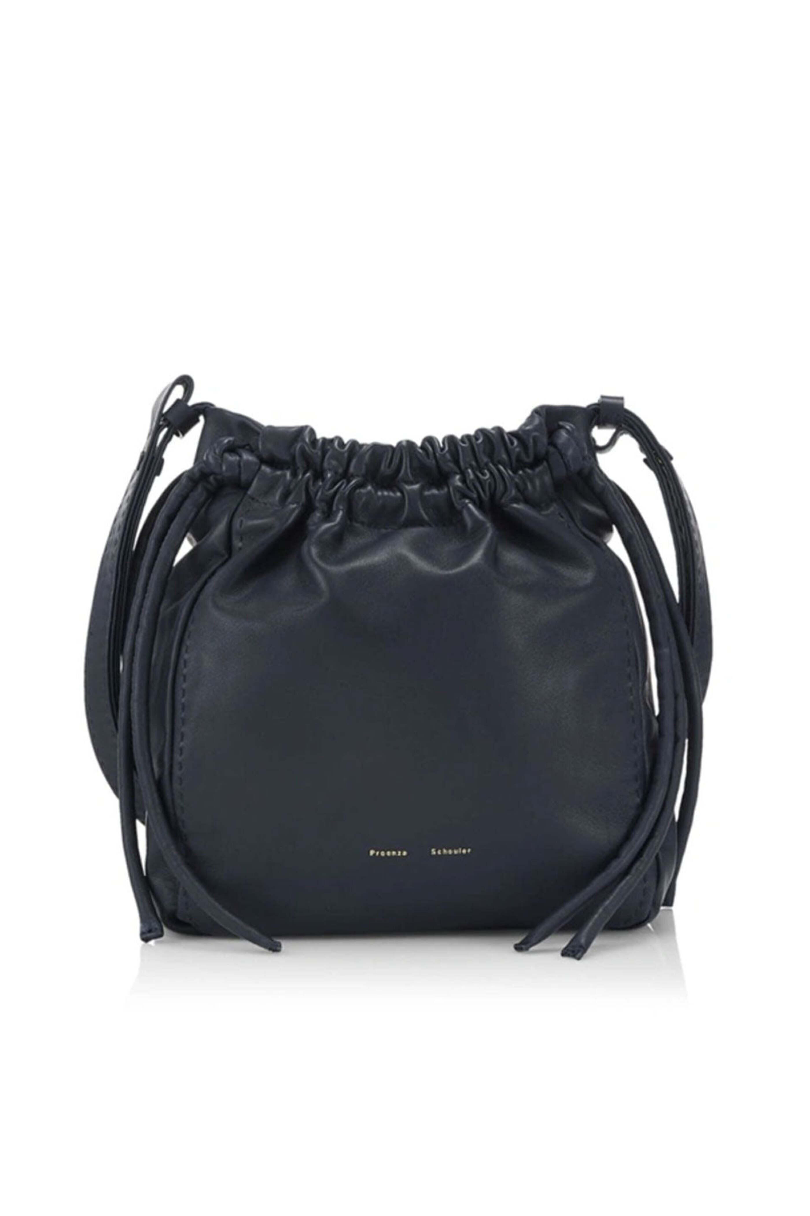 Proenza Schouler - Drawstring Pouch Leather Crossbody Bag in Navy