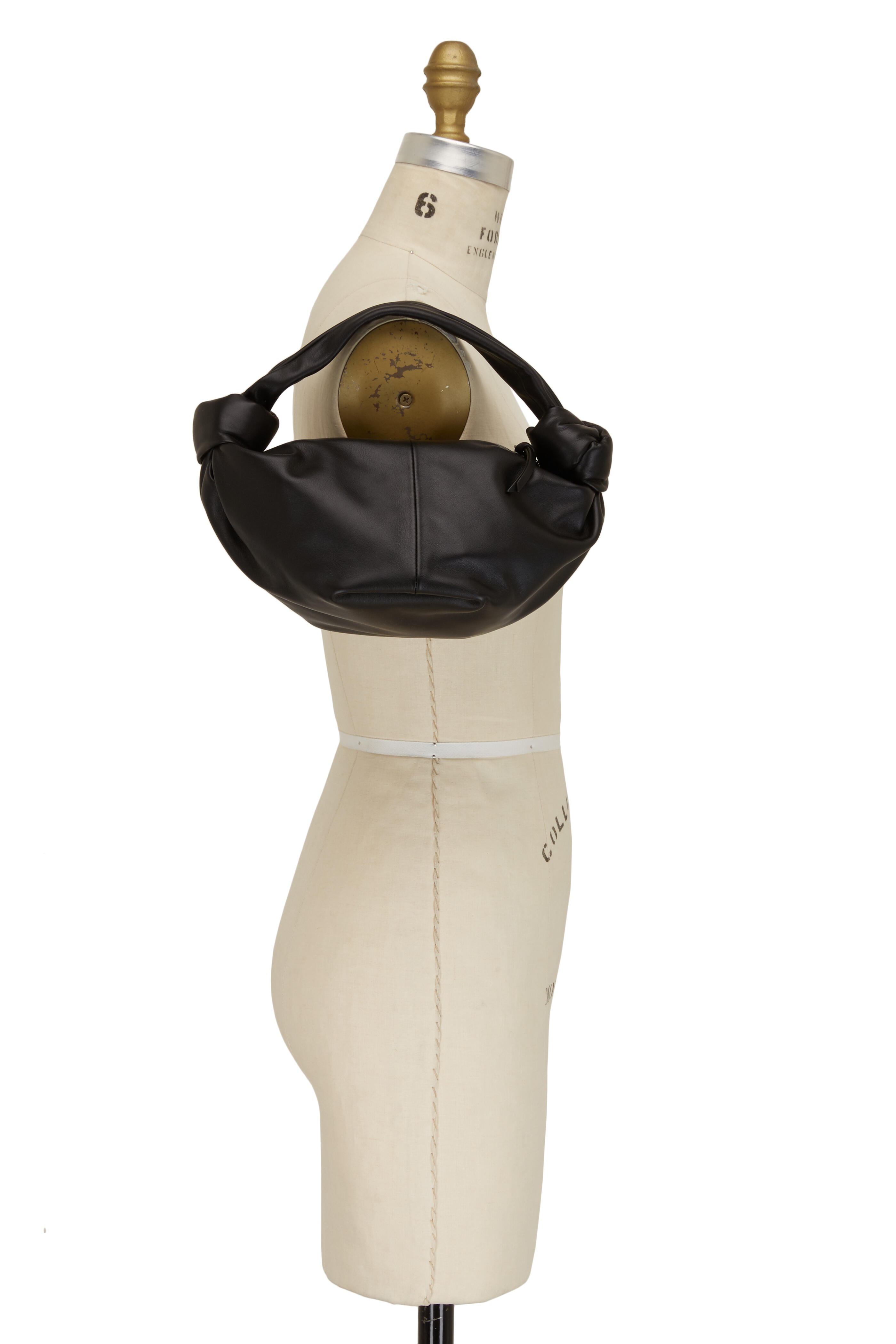 Bottega Veneta - Jodie Black Leather Knot Mini Hobo Bag