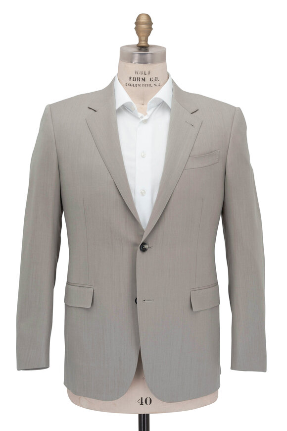 Zegna - Solid Tan Wool Suit 