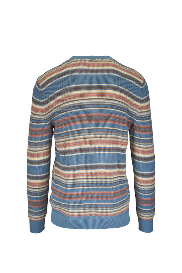 Faherty Brand Teal Sands Stripe Sunwashed Crewneck Sweater - view 2