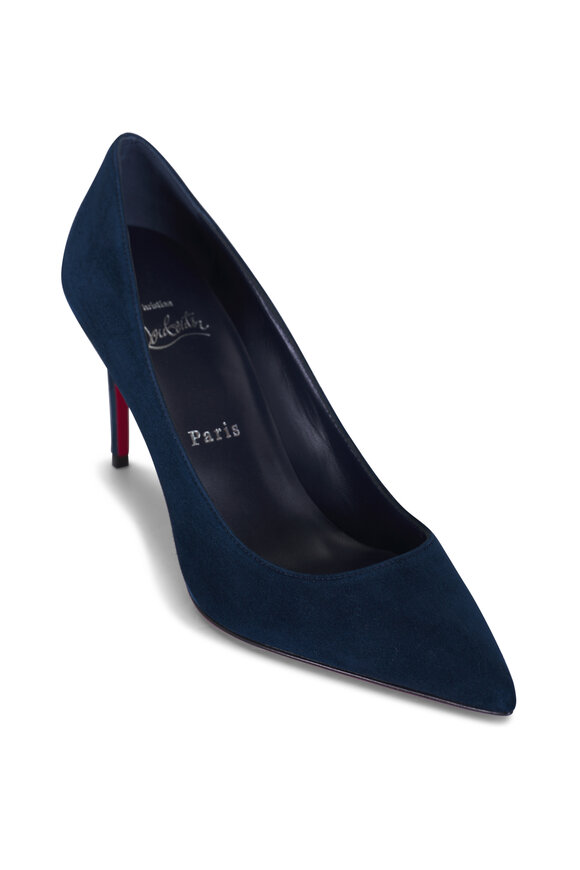 Christian Louboutin - Kate Marine Velour Pump, 85mm