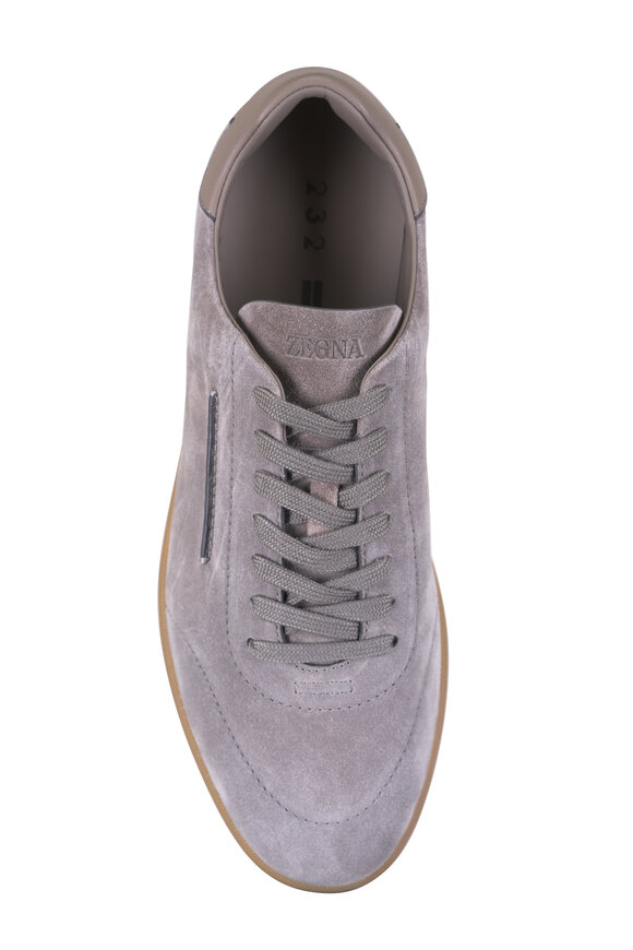Zegna 232 Gray Suede Low Top Sneaker - view 3