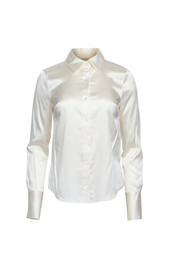 Veronica Beard Monique Ivory Button Up Shirt