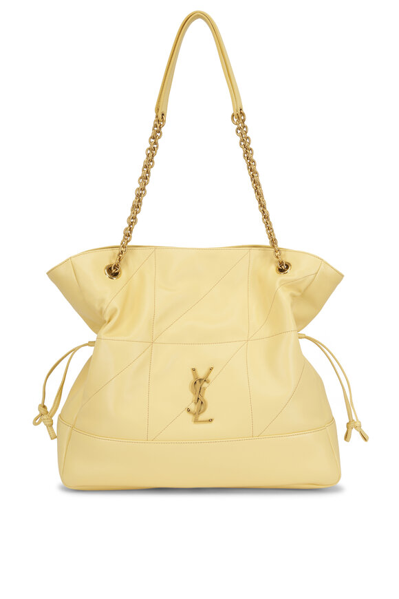 Saint Laurent Jamie Shopping Soft Lemon Leather Bag