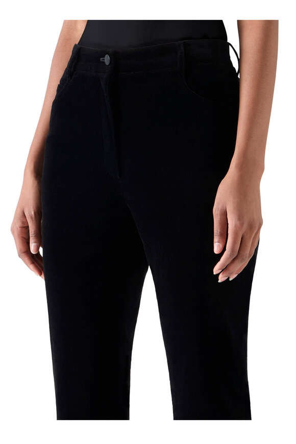 Akris Punto Caia Black High-Stretch Straight-Leg Crop Pant - view 6
