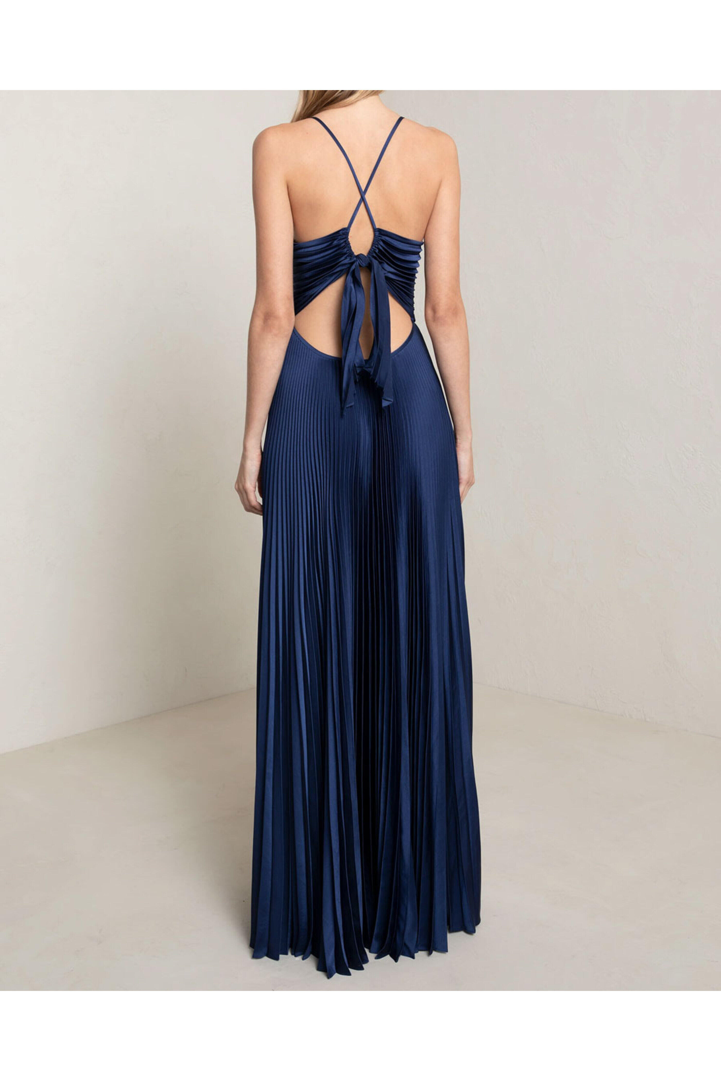 A.L.C. - Riviera Satin Pleated Aries Maxi Dress