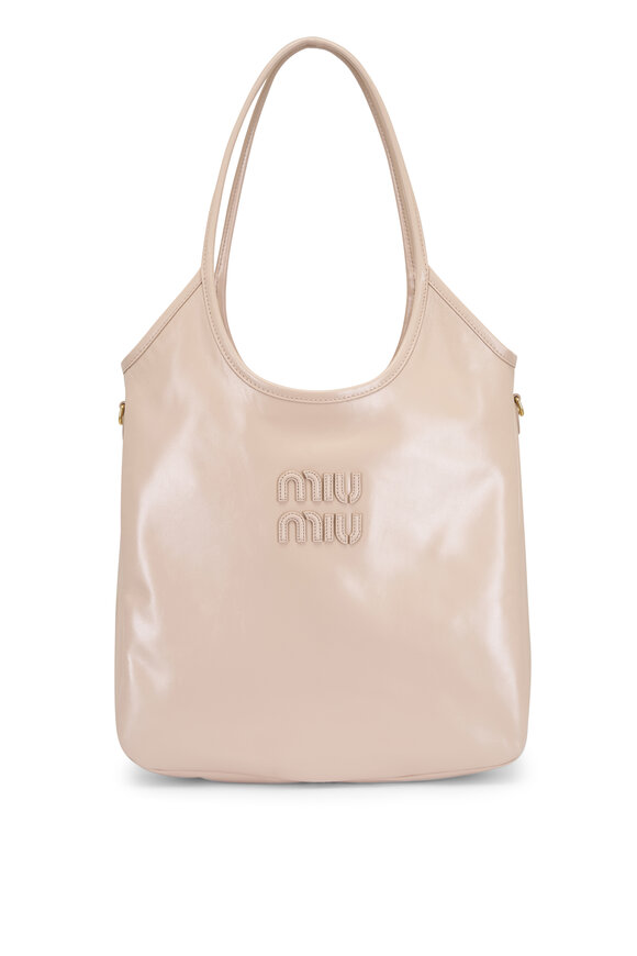 Miu Miu Ivy Cipria Softy Lux Leather Tote