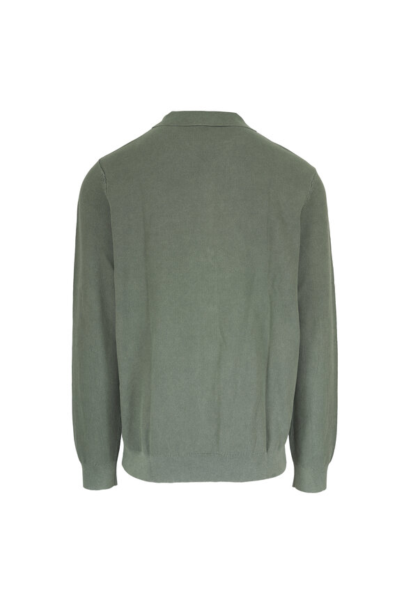 Faherty Brand Mountain Green Lightweight Sunwashed Sweater Polo - view 6