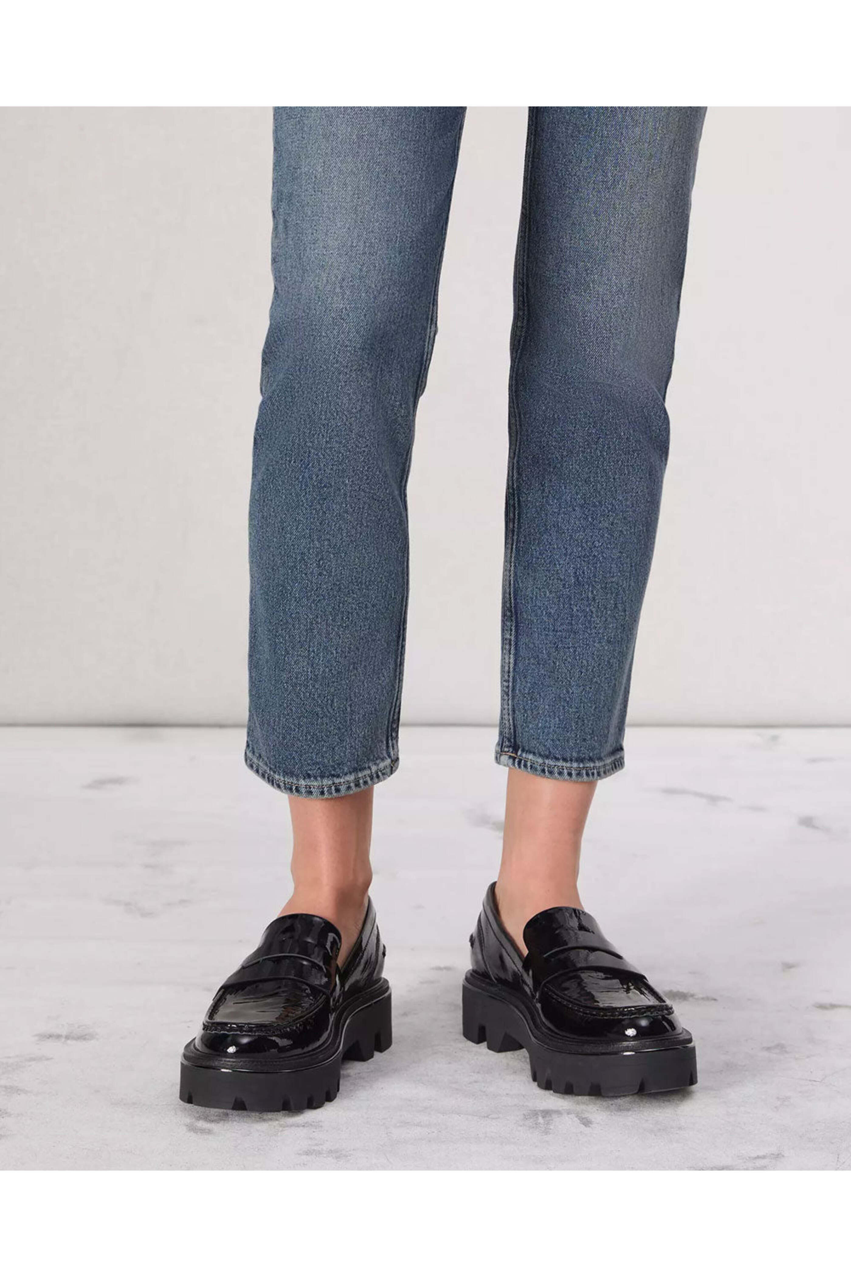 Rag & Bone - Quinn Leather Loafer in Black Patent