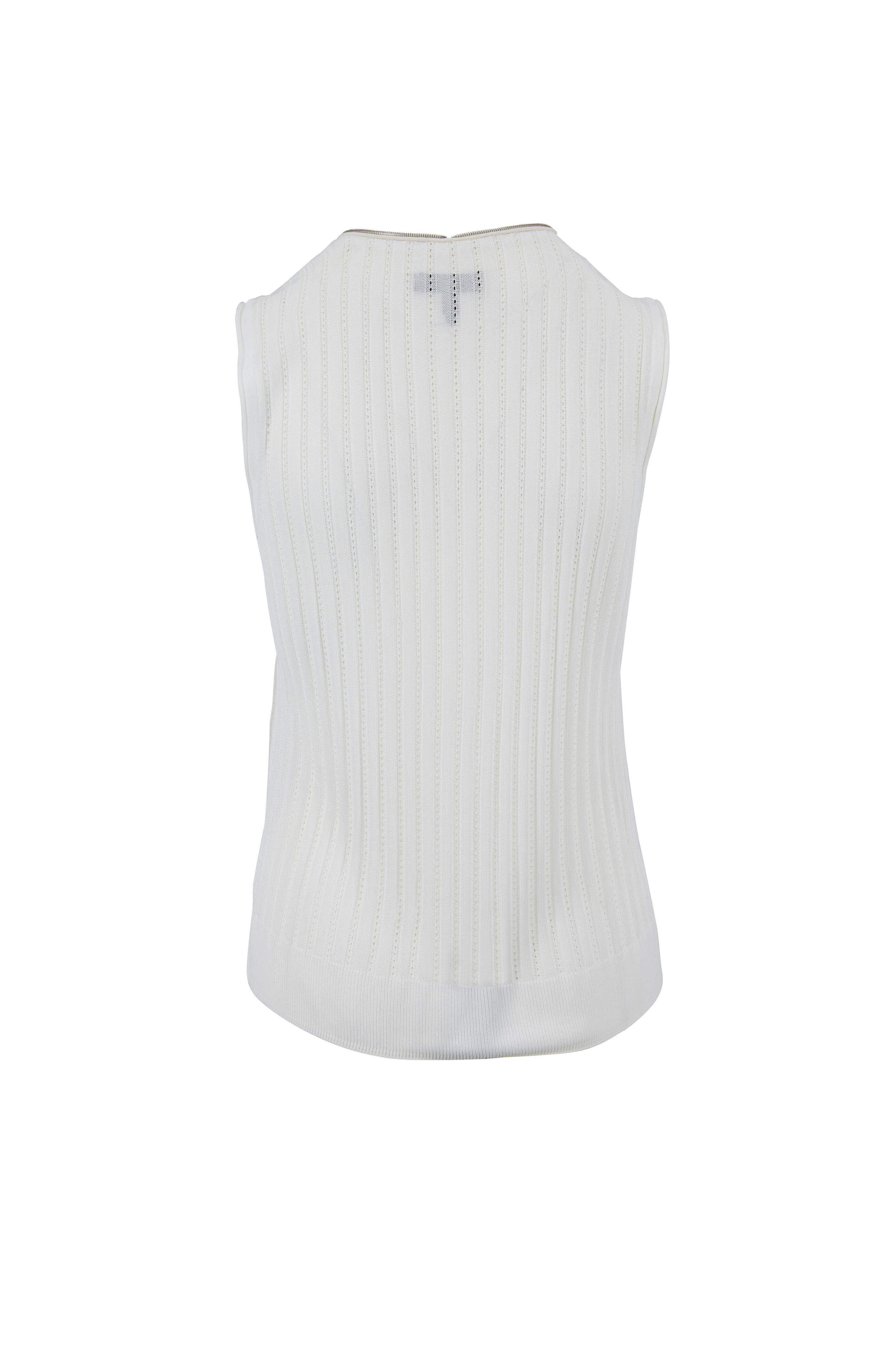 Rag & Bone - Valerie Antique White Zip-Front Sleeveless Top