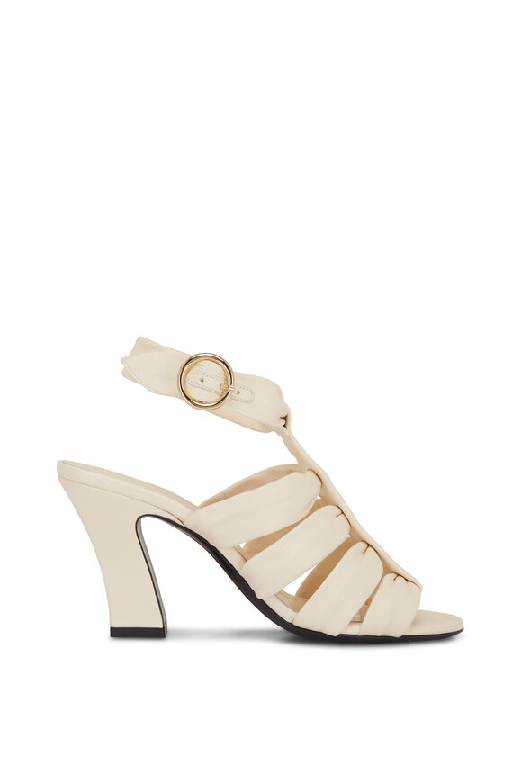 Khaite - Perth Cream Leather Heel Sandal, 80mm