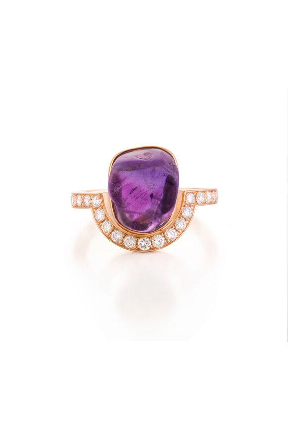 Clara Chehab Irene Purple Half Moon Ring