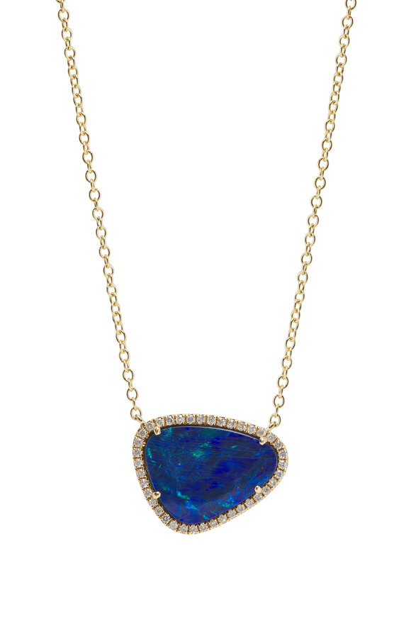 Kai Linz - Bliss Opal & Diamond Halo Necklace