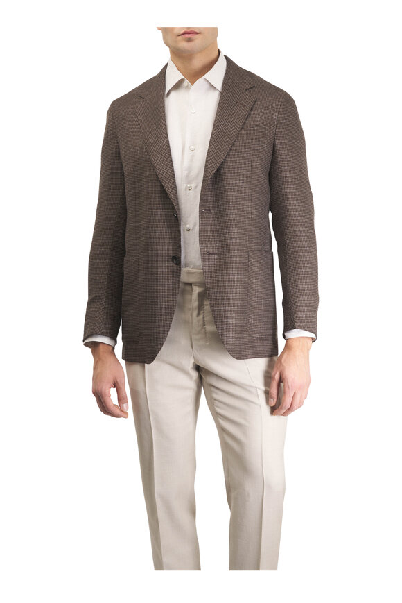 Zegna Dark Brown Micro Houndstooth Sportcoat - view 2