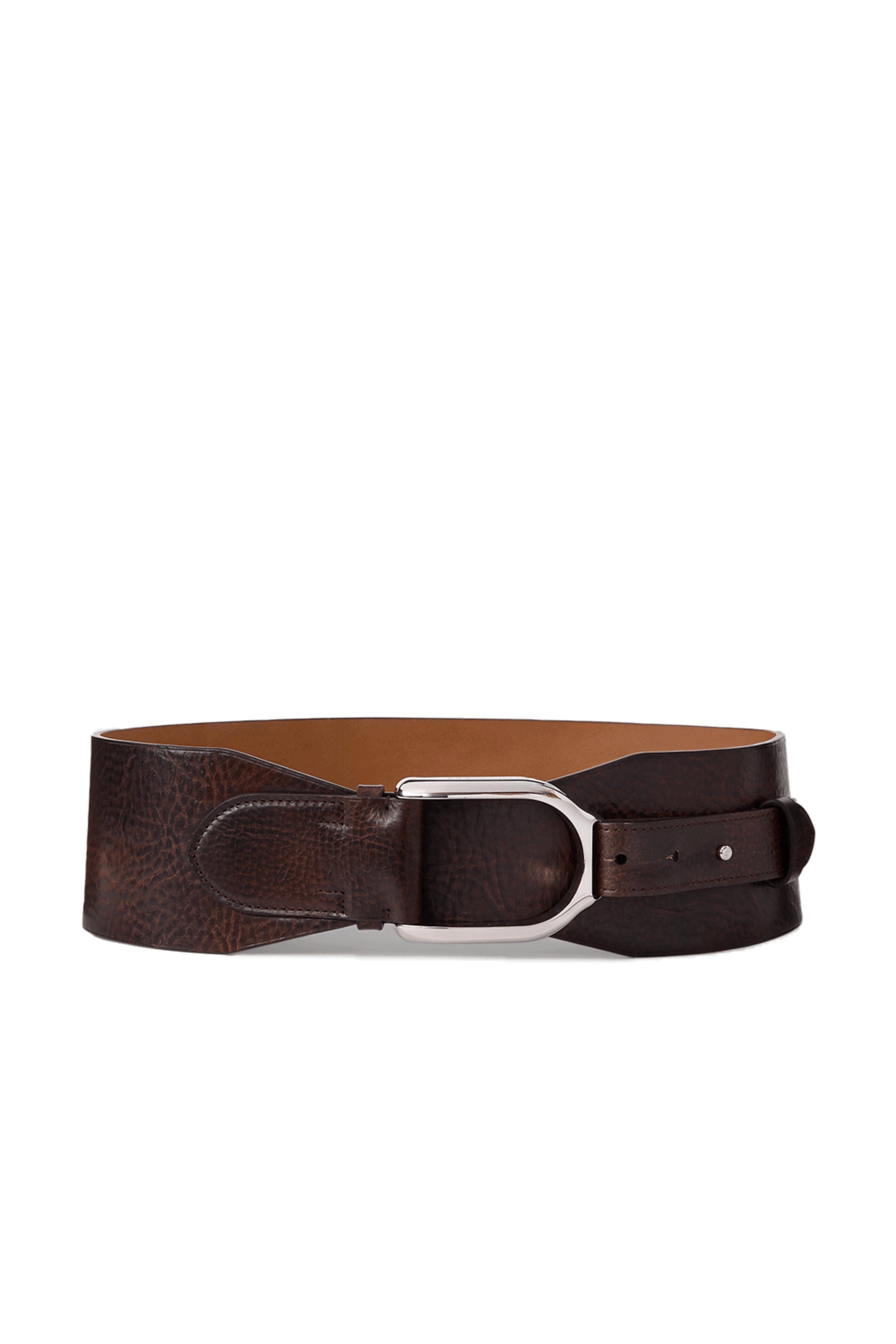Ralph Lauren - Welington Distressed Turnback Belt in Brown