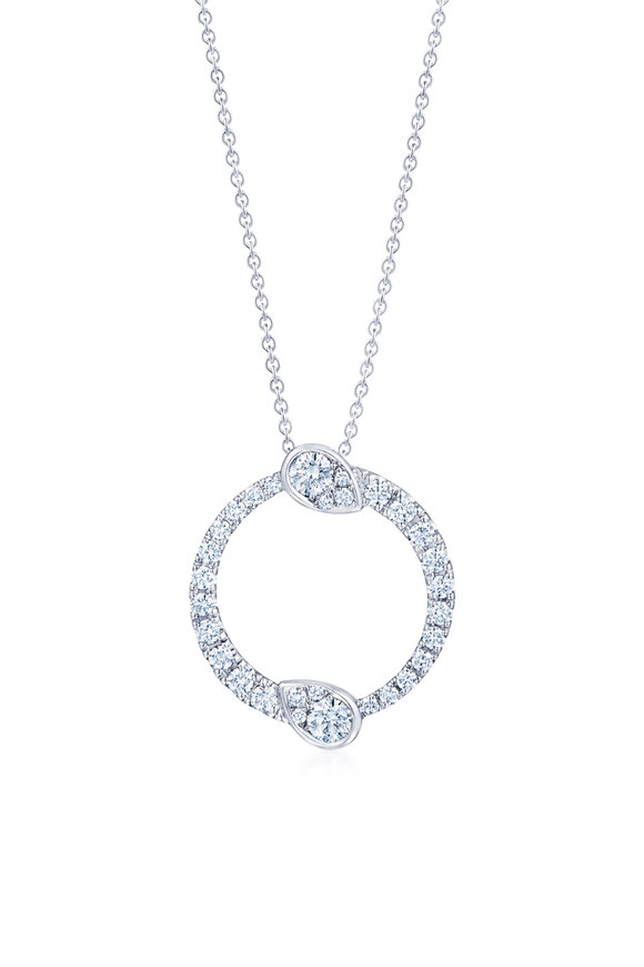 Kwiat 18k White Gold Diamond Eclipse Pendant Necklace - view 1