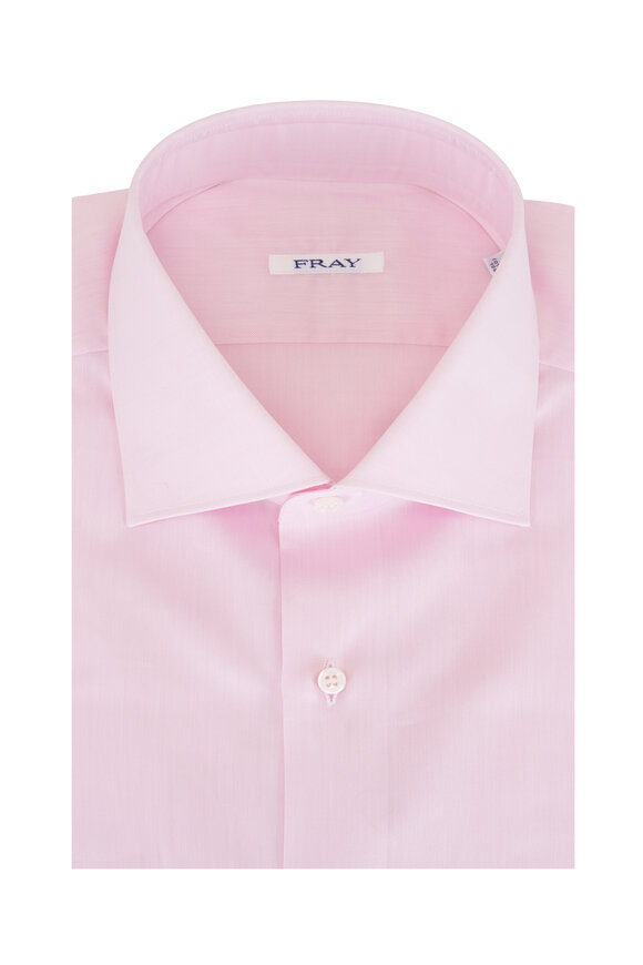 Fray Riva Solid Pink Cotton Dress Shirt