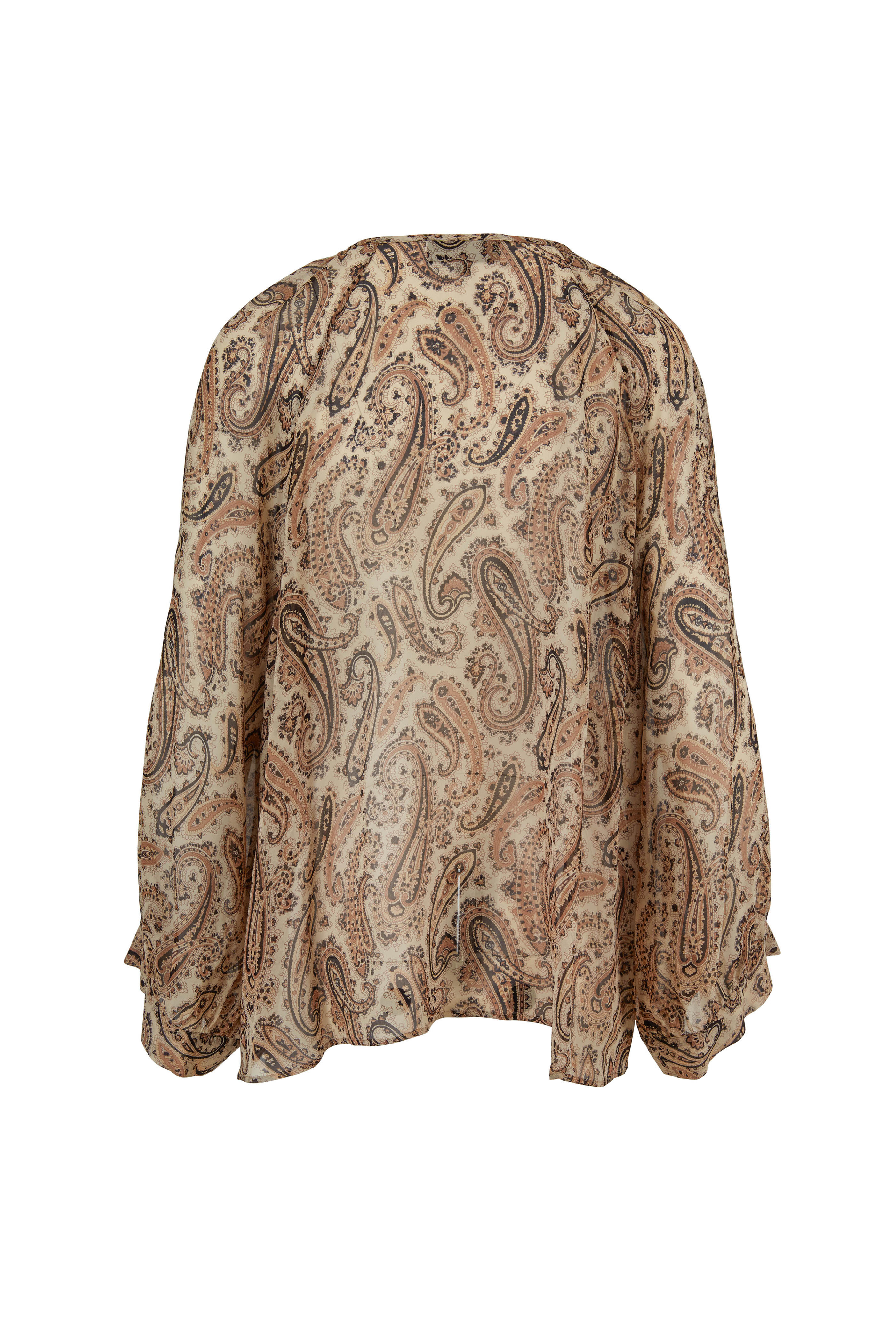 Nili Lotan Lucena Silk Tied Paisley Blouse on sale