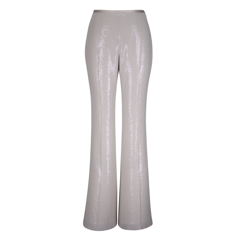 Michael Kors Collection - Sequined Oyster Side Zip Flare Pant display picture 1