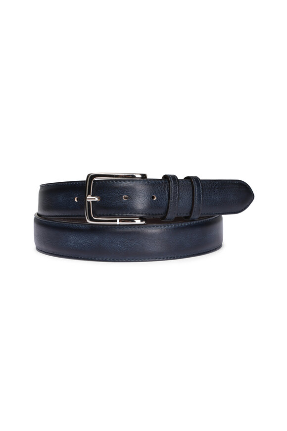 Bontoni Denim Blue Soft Leather Belt