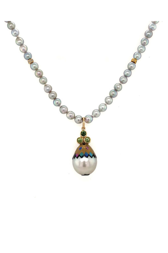 Ellen Hoffman Japanese Silver Akoya Pearl Pendant Necklace - view 1