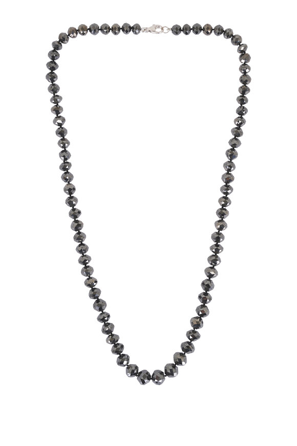 Cairo 14k White Gold Black Diamond Necklace