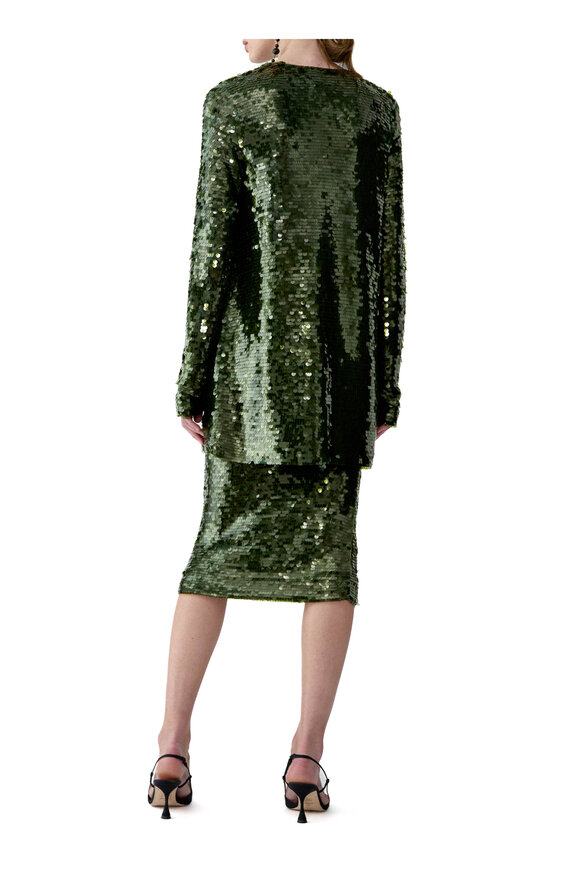 Carolina Herrera Forest Green Embellished Cardigan - view 3