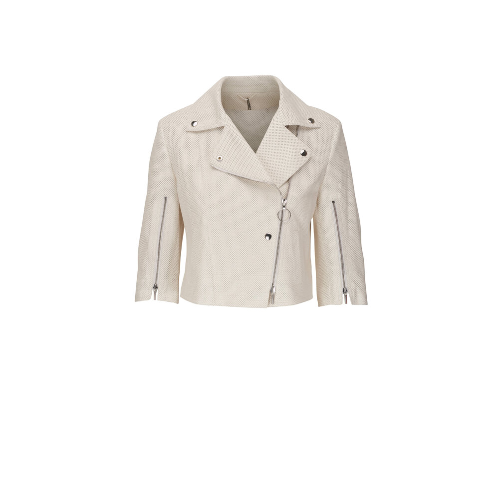 AKRIS ジャケット Akris Punto - Pin Dot Perforated Nappa Leather Moto Jacket