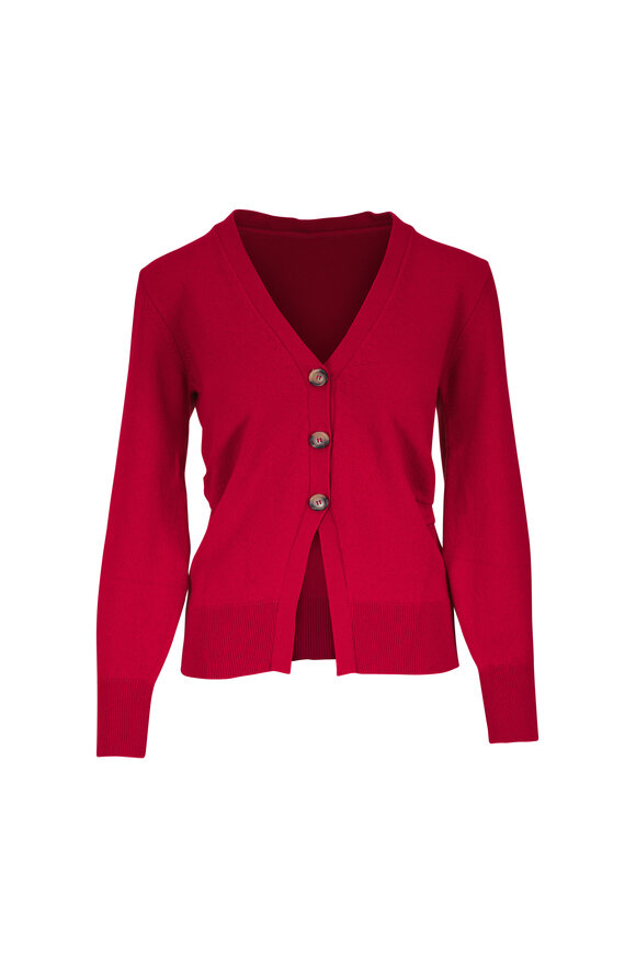 Veronica Beard Lamotte Red Cashmere Cardigan